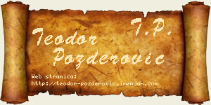 Teodor Pozderović vizit kartica